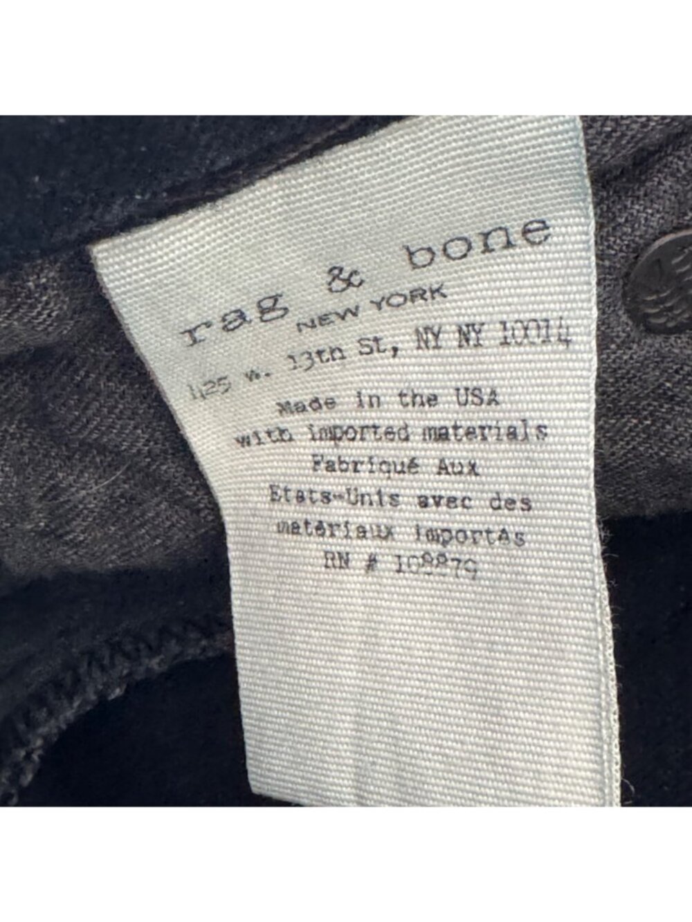 Rag & Bone Women's Coal Skinny Jeans Size 26 Button Fly Cotton Denim Designer - Picture 10 of 15